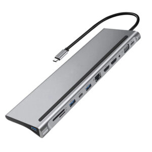 12 in 1 usb c docking station uk space grey aluminum