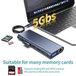 usb c hub sd tf card reader dual simultaneous uk
