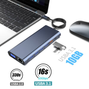 14 in 1 usb c hub home office desk setup uk