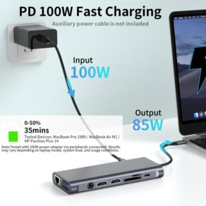 usb c docking station 100w power delivery charging uk