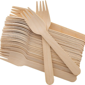 disposable wooden fork 160mm birch wood uk 100 pack