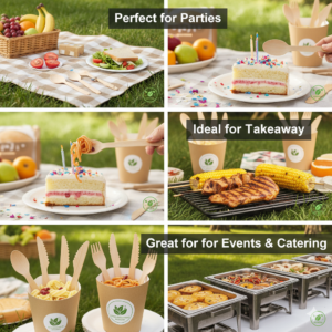 disposable wooden cutlery events catering uk biodegradable