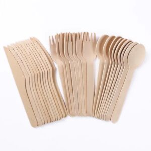 disposable wooden cutlery uk 100 pack birch wood spoon fork knife